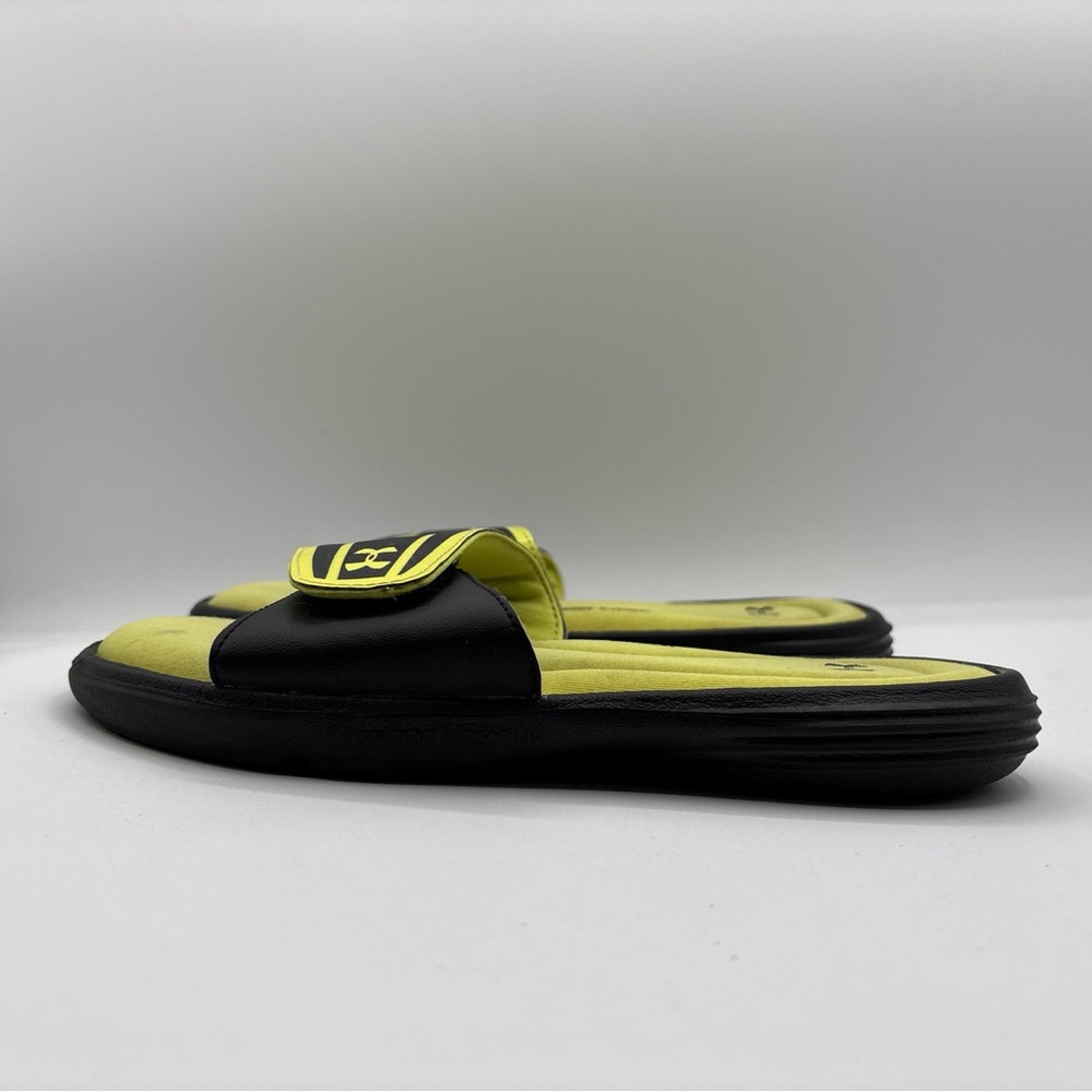 Under Armour 4D Foam Slides Black Yellow Comfort Slip On 1226875-009 Men’s S: 7‎